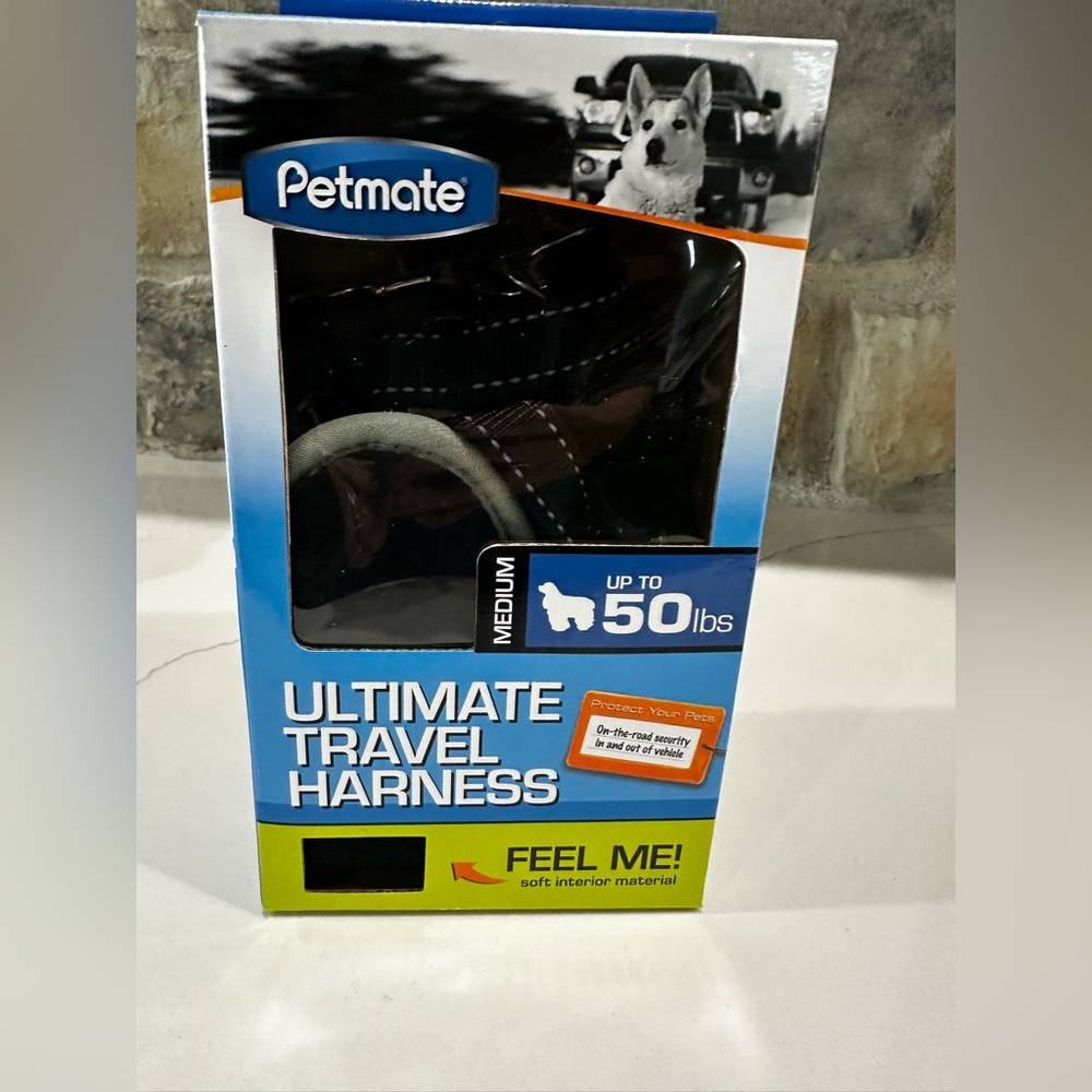 New Petmate Black Ultimate Adjustable Travel Harness + Leash Harness Dog 11477